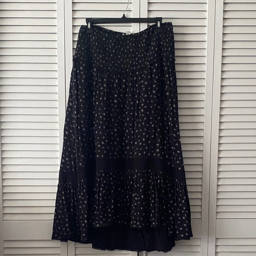 American Eagle Outfitters Black Floral Maxi Skirt